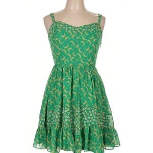 LC Lauren Conrad Green and Yellow Floral Mini Dress